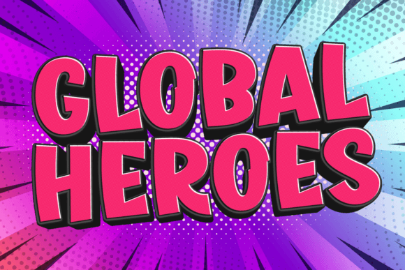 Global Heroes: A Bold Display Font for Dynamic Editorial Design